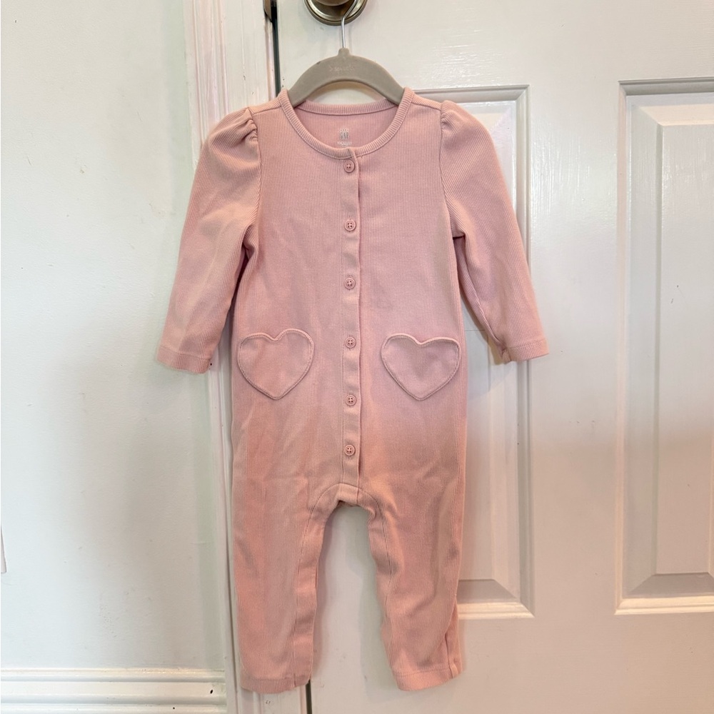 GAP Pink Heart Pocket Kids Footie